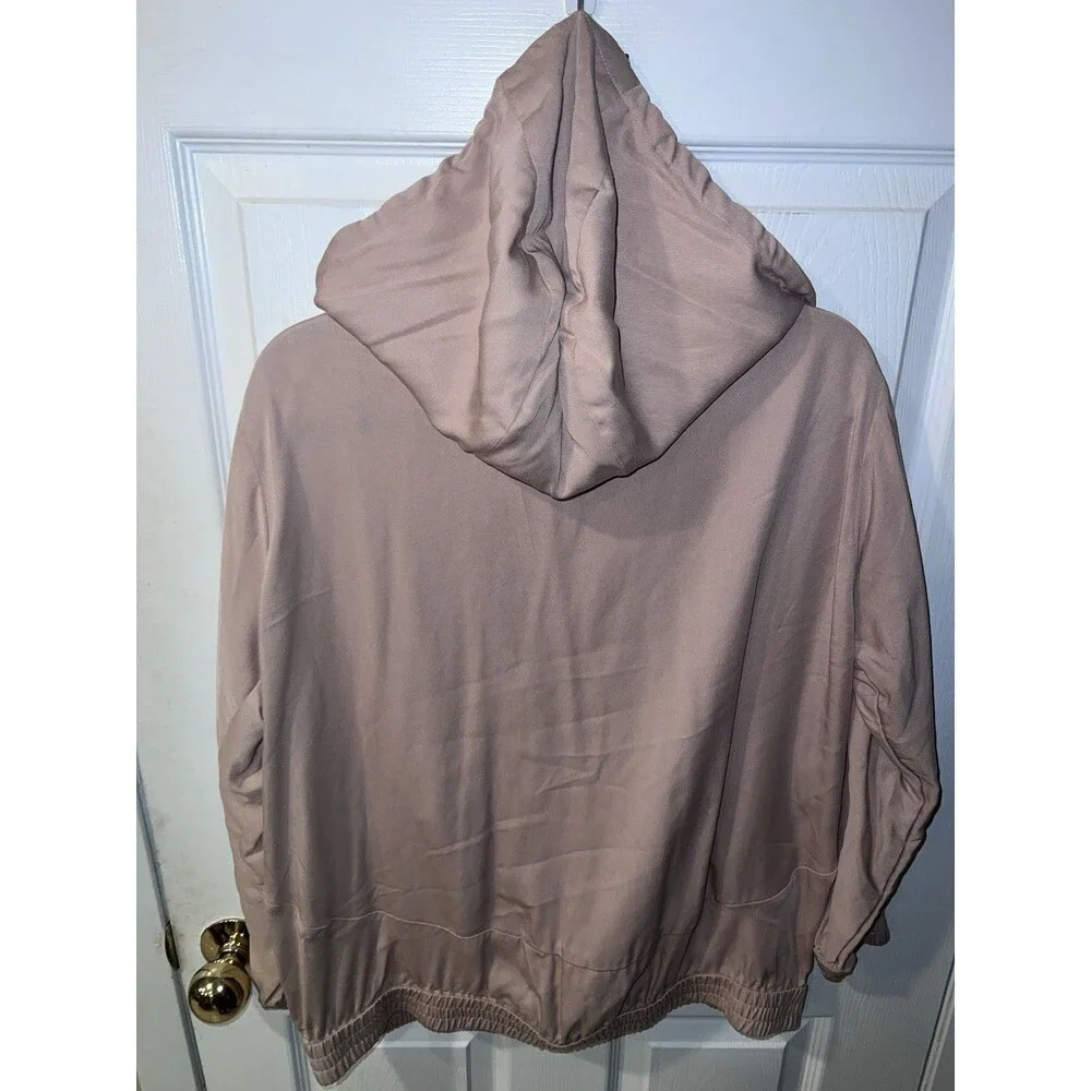 COS Hooded Zip Up Jacket Womens XS Pink Oversize Boyfriend Minimalist Casual